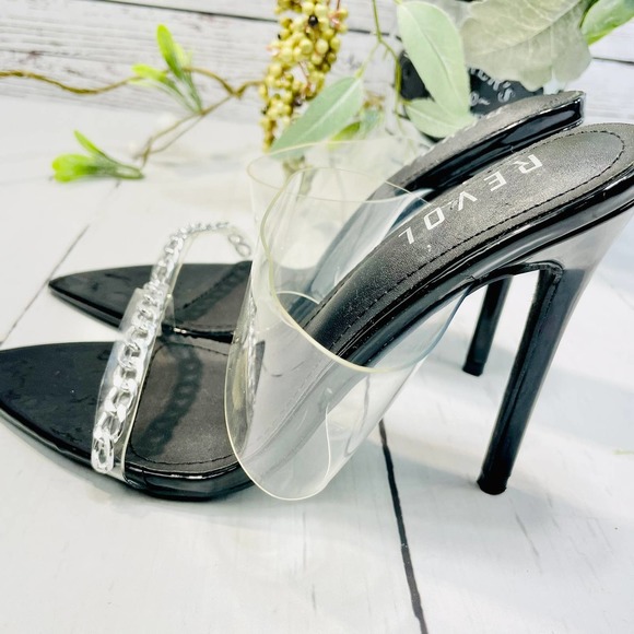 REVOL Trevor-Sc Clear Pointed Toe Pumps Transparent Strap Women Size 6 - Picture 5 of 14